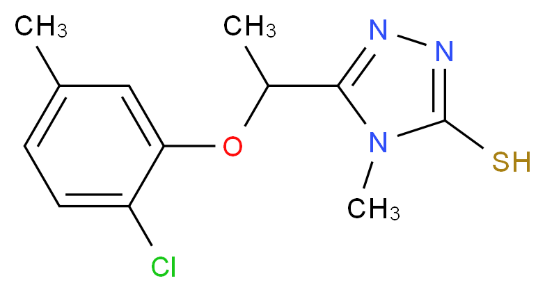 5-[1-(2-Chloro-5-methylphenoxy)ethyl]-4-methyl-4H-1,2,4-triazole-3-thiol_分子结构_CAS_)