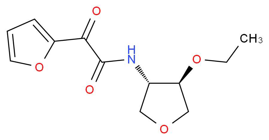 N-[(3S*,4R*)-4-ethoxytetrahydrofuran-3-yl]-2-(2-furyl)-2-oxoacetamide_分子结构_CAS_)