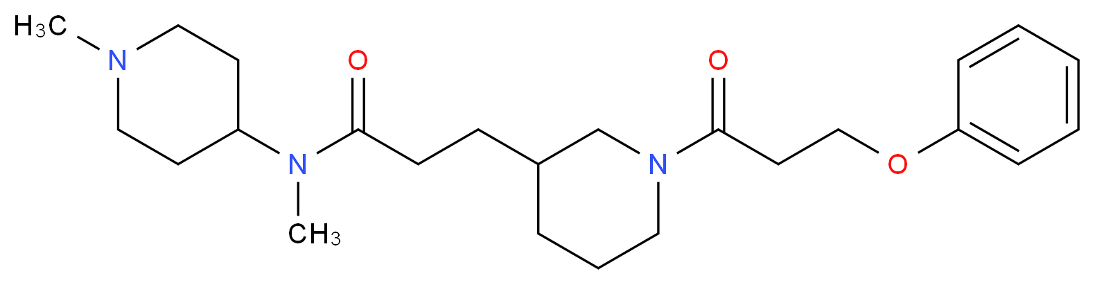 N-methyl-N-(1-methyl-4-piperidinyl)-3-[1-(3-phenoxypropanoyl)-3-piperidinyl]propanamide_分子结构_CAS_)