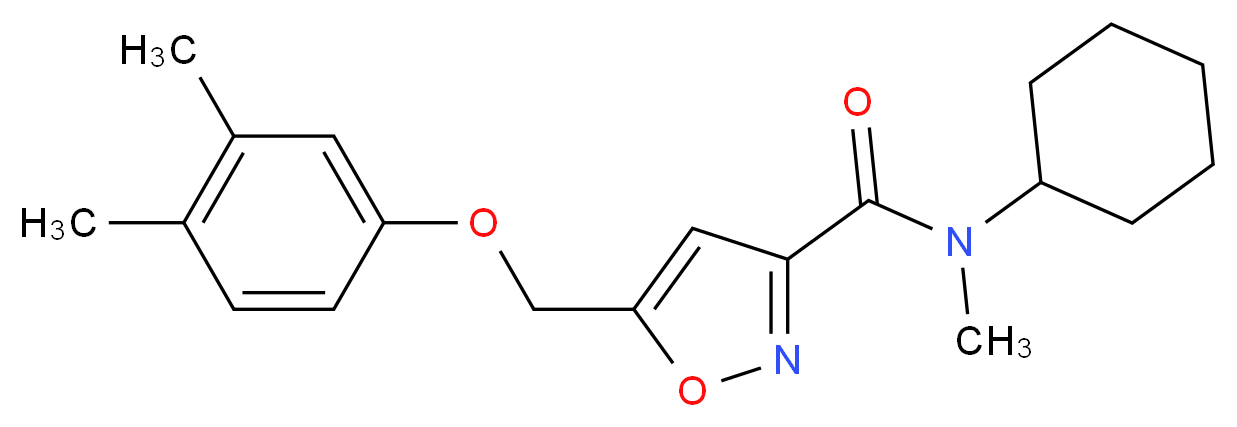 N-cyclohexyl-5-[(3,4-dimethylphenoxy)methyl]-N-methyl-3-isoxazolecarboxamide_分子结构_CAS_)
