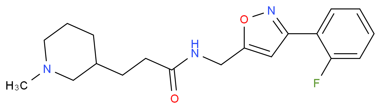 N-{[3-(2-fluorophenyl)-5-isoxazolyl]methyl}-3-(1-methyl-3-piperidinyl)propanamide_分子结构_CAS_)