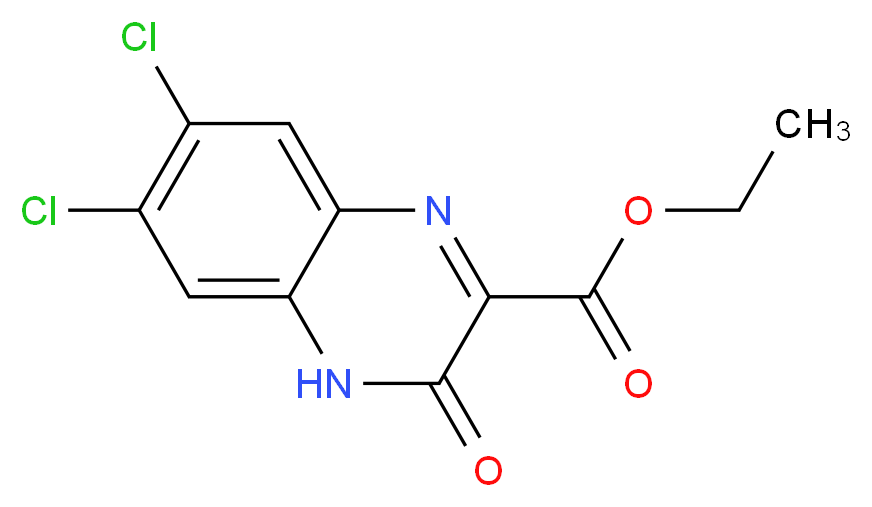 ethyl 6,7-dichloro-3-oxo-3,4-dihydroquinoxaline-2-carboxylate_分子结构_CAS_60578-70-3