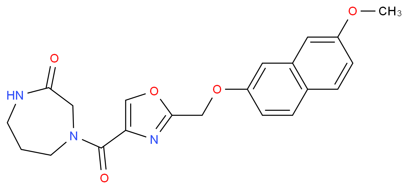 4-[(2-{[(7-methoxy-2-naphthyl)oxy]methyl}-1,3-oxazol-4-yl)carbonyl]-1,4-diazepan-2-one_分子结构_CAS_)