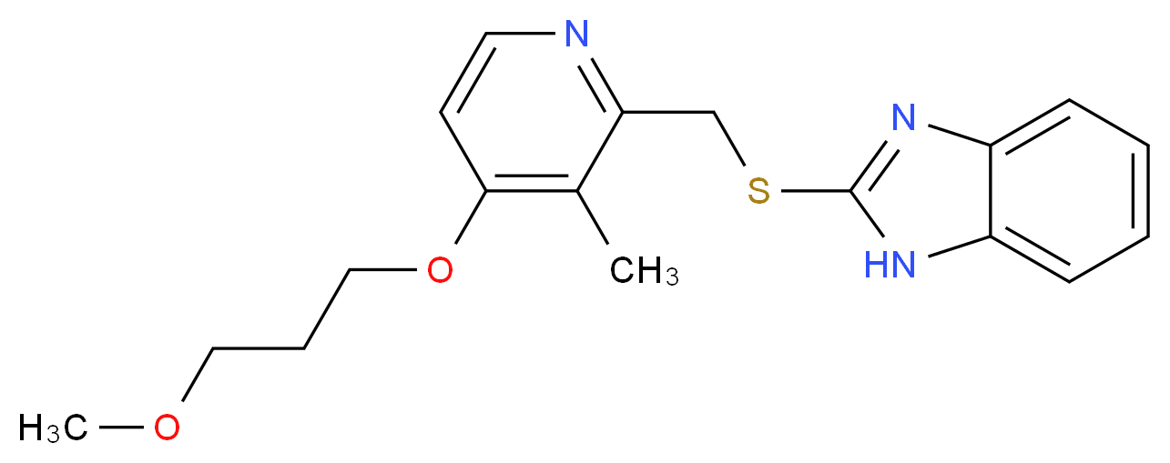 2-({[4-(3-methoxypropoxy)-3-methylpyridin-2-yl]methyl}sulfanyl)-1H-1,3-benzodiazole_分子结构_CAS_117977-21-6