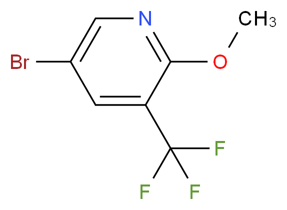 5-Bromo-2-methoxy-3-(trifluoromethyl)pyridine_分子结构_CAS_1214377-42-0)