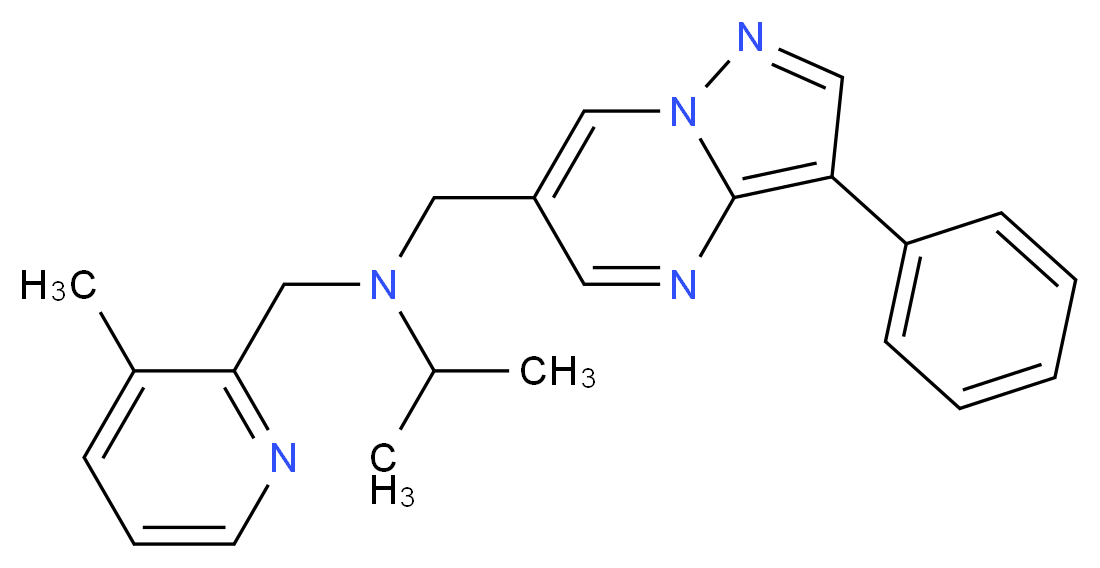 N-[(3-methylpyridin-2-yl)methyl]-N-[(3-phenylpyrazolo[1,5-a]pyrimidin-6-yl)methyl]propan-2-amine_分子结构_CAS_)