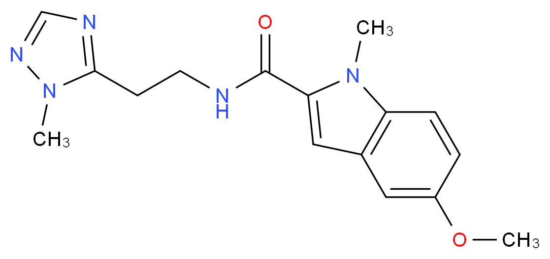 5-methoxy-1-methyl-N-[2-(1-methyl-1H-1,2,4-triazol-5-yl)ethyl]-1H-indole-2-carboxamide_分子结构_CAS_)