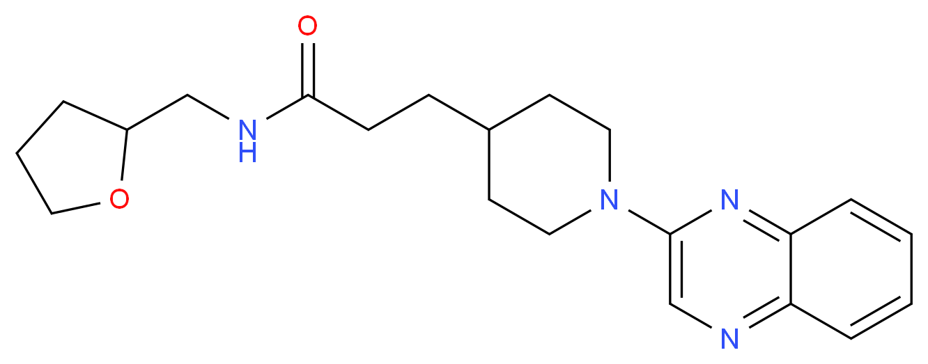 3-(1-quinoxalin-2-ylpiperidin-4-yl)-N-(tetrahydrofuran-2-ylmethyl)propanamide_分子结构_CAS_)