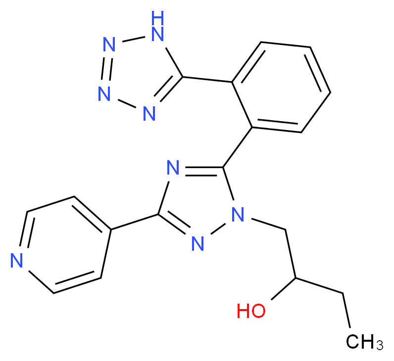 1-{3-pyridin-4-yl-5-[2-(1H-tetrazol-5-yl)phenyl]-1H-1,2,4-triazol-1-yl}butan-2-ol_分子结构_CAS_)