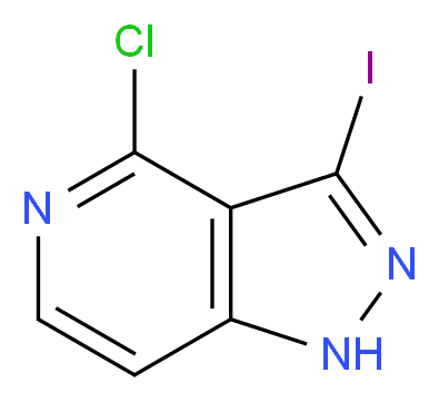 4-chloro-3-iodo-1H-pyrazolo[4,3-c]pyridine_分子结构_CAS_1186647-69-7