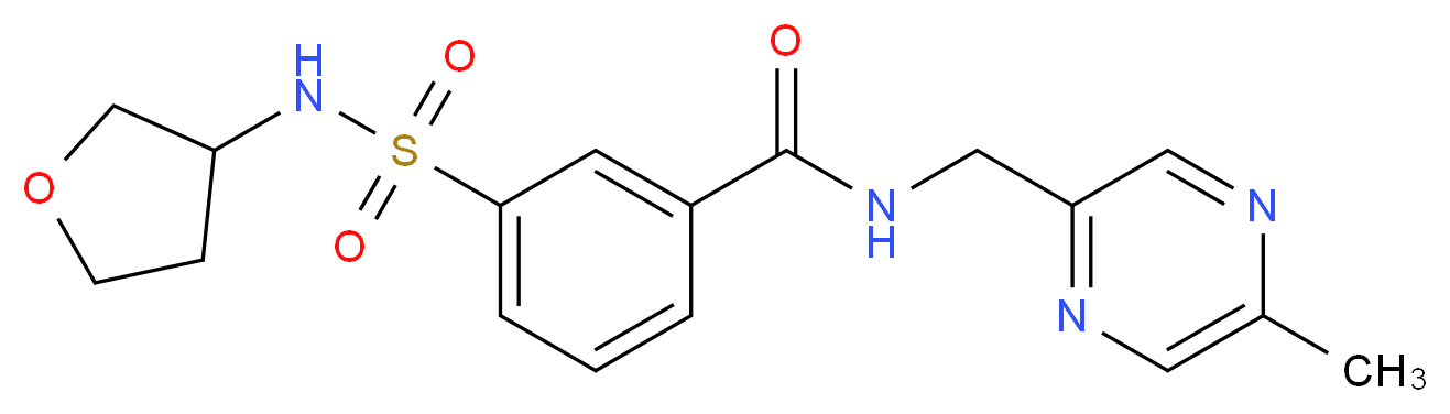 N-[(5-methylpyrazin-2-yl)methyl]-3-[(tetrahydrofuran-3-ylamino)sulfonyl]benzamide_分子结构_CAS_)