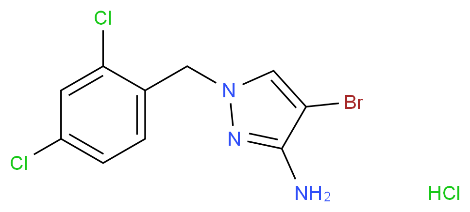 4-Bromo-1-(2,4-dichlorobenzyl)-1H-pyrazol-3-amine hydrochloride_分子结构_CAS_)