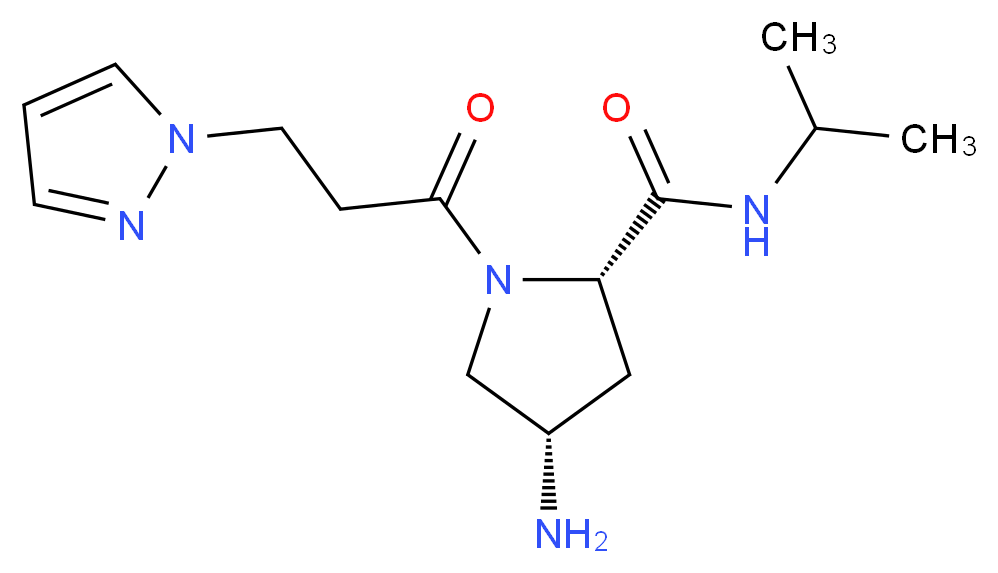 (2S,4S)-4-amino-N-isopropyl-1-[3-(1H-pyrazol-1-yl)propanoyl]pyrrolidine-2-carboxamide_分子结构_CAS_)