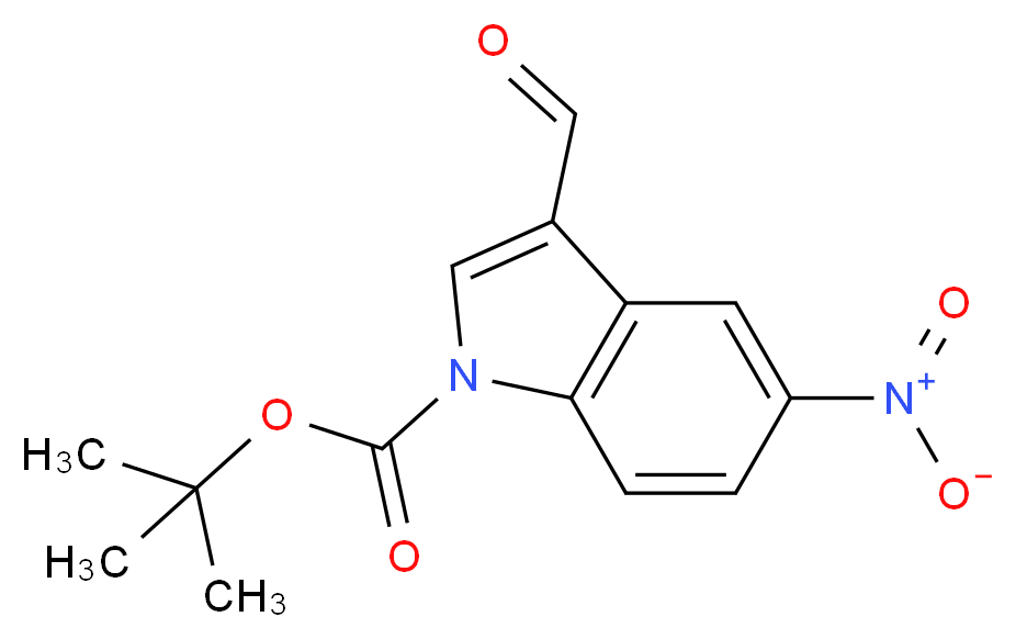 5-Nitro-1H-indole-3-carboxaldehyde, N-BOC protected 98%_分子结构_CAS_914349-06-7)