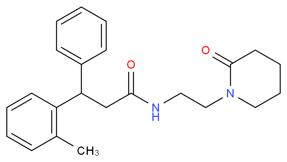 3-(2-methylphenyl)-N-[2-(2-oxo-1-piperidinyl)ethyl]-3-phenylpropanamide_分子结构_CAS_)