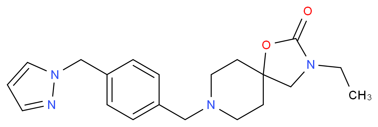 3-ethyl-8-[4-(1H-pyrazol-1-ylmethyl)benzyl]-1-oxa-3,8-diazaspiro[4.5]decan-2-one_分子结构_CAS_)