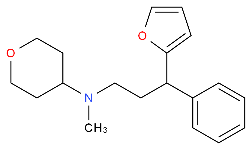 N-[3-(2-furyl)-3-phenylpropyl]-N-methyltetrahydro-2H-pyran-4-amine_分子结构_CAS_)