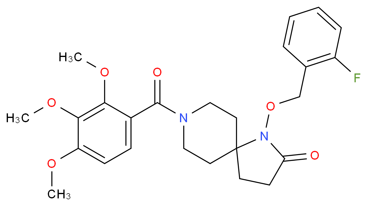 1-[(2-fluorobenzyl)oxy]-8-(2,3,4-trimethoxybenzoyl)-1,8-diazaspiro[4.5]decan-2-one_分子结构_CAS_)