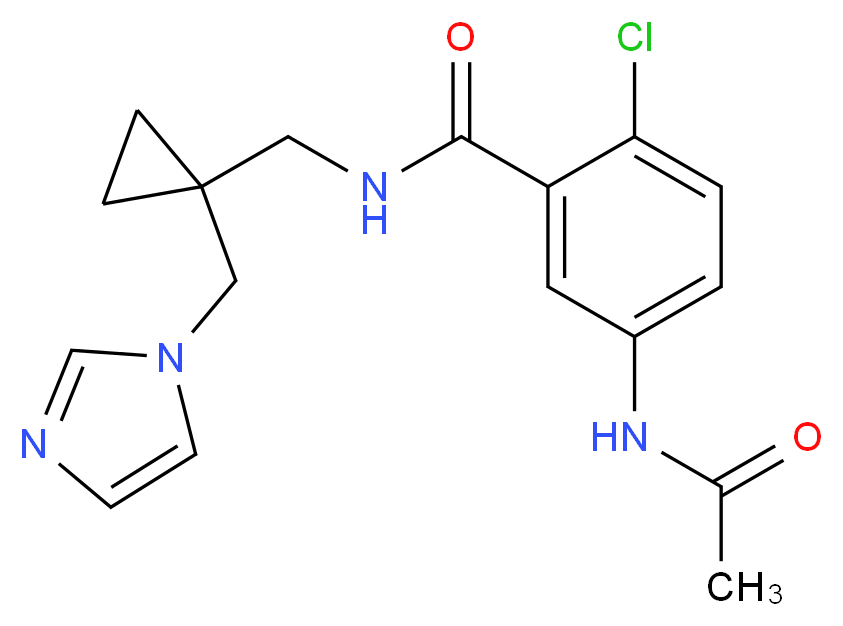 5-(acetylamino)-2-chloro-N-{[1-(1H-imidazol-1-ylmethyl)cyclopropyl]methyl}benzamide_分子结构_CAS_)