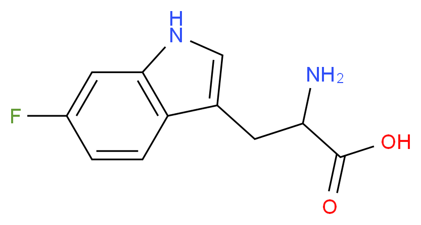 2-amino-3-(6-fluoro-1H-indol-3-yl)propanoic acid_分子结构_CAS_7730-20-3
