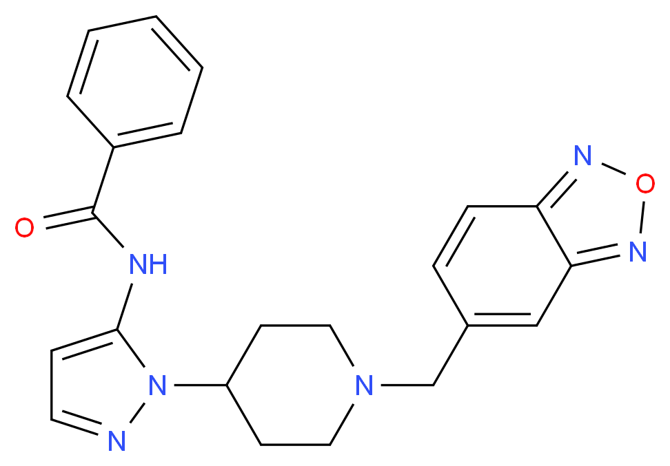 N-{1-[1-(2,1,3-benzoxadiazol-5-ylmethyl)-4-piperidinyl]-1H-pyrazol-5-yl}benzamide_分子结构_CAS_)
