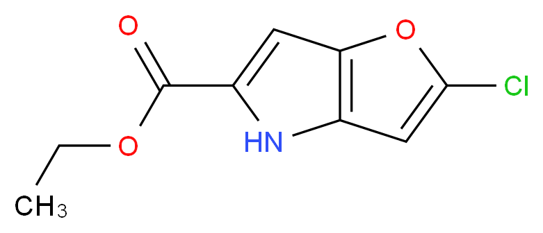 Ethyl 2-chloro-4H-furo[3,2-b]pyrrole-5-carboxylate_分子结构_CAS_332099-38-4)