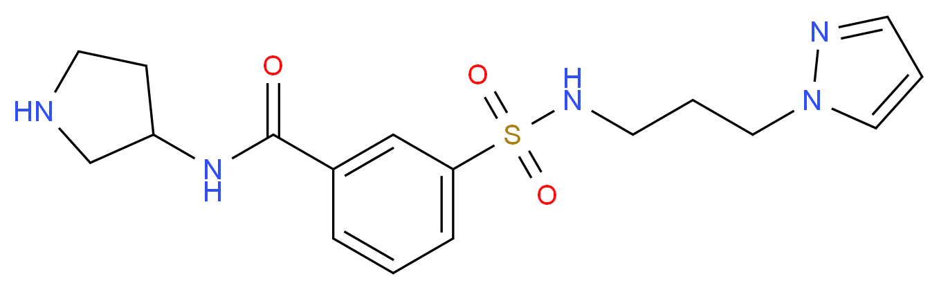 3-({[3-(1H-pyrazol-1-yl)propyl]amino}sulfonyl)-N-pyrrolidin-3-ylbenzamide_分子结构_CAS_)