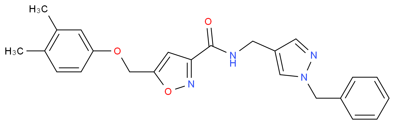 N-[(1-benzyl-1H-pyrazol-4-yl)methyl]-5-[(3,4-dimethylphenoxy)methyl]-3-isoxazolecarboxamide_分子结构_CAS_)