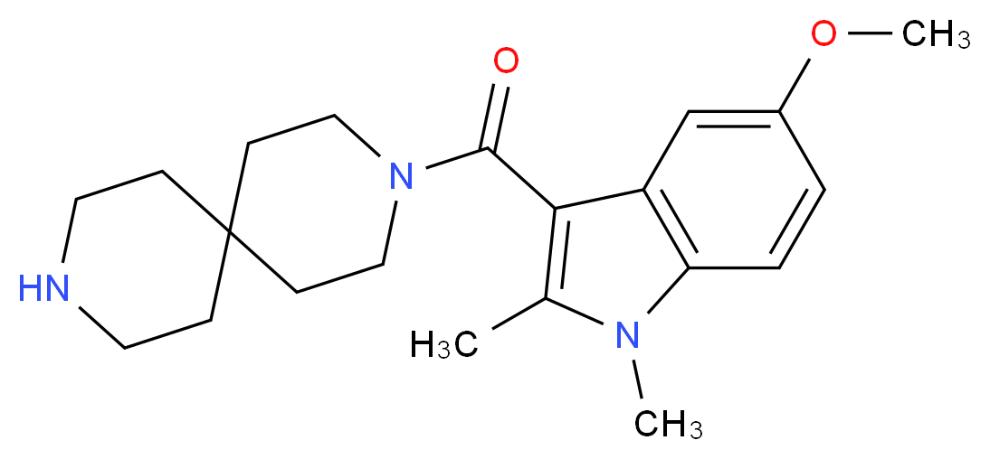 3-[(5-methoxy-1,2-dimethyl-1H-indol-3-yl)carbonyl]-3,9-diazaspiro[5.5]undecane_分子结构_CAS_)
