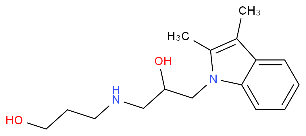 1-(2,3-dimethyl-1H-indol-1-yl)-3-[(3-hydroxypropyl)amino]propan-2-ol_分子结构_CAS_326881-62-3