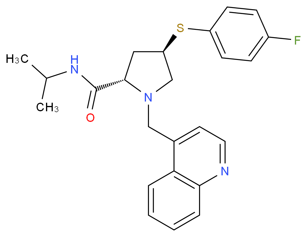 (4R)-4-[(4-fluorophenyl)thio]-N-isopropyl-1-(4-quinolinylmethyl)-L-prolinamide_分子结构_CAS_)