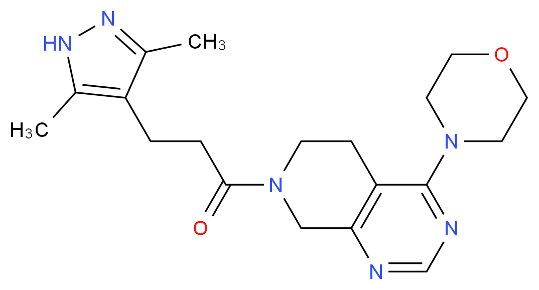 7-[3-(3,5-dimethyl-1H-pyrazol-4-yl)propanoyl]-4-morpholin-4-yl-5,6,7,8-tetrahydropyrido[3,4-d]pyrimidine_分子结构_CAS_)