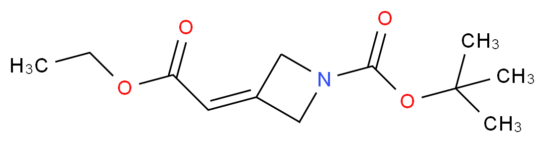 tert-Butyl 3-(2-ethoxy-2-oxoethylidene)azetidine-1-carboxylate_分子结构_CAS_)