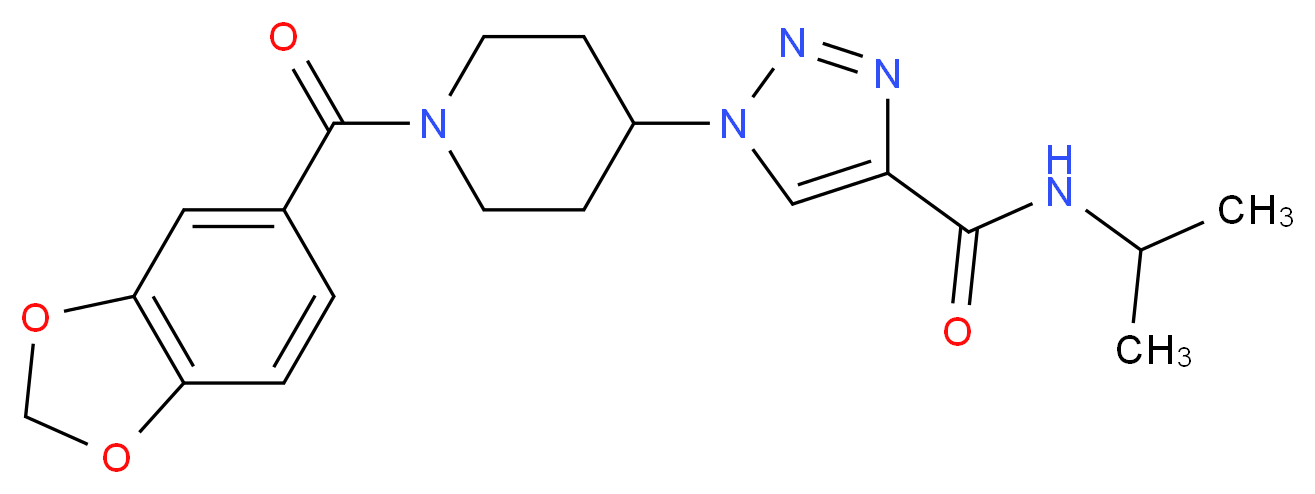 1-[1-(1,3-benzodioxol-5-ylcarbonyl)-4-piperidinyl]-N-isopropyl-1H-1,2,3-triazole-4-carboxamide_分子结构_CAS_)