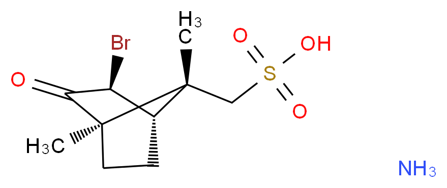 [(1R)-(内型，反式)]-(+)-3-溴樟脑-8-磺酸 铵盐_分子结构_CAS_14575-84-9)