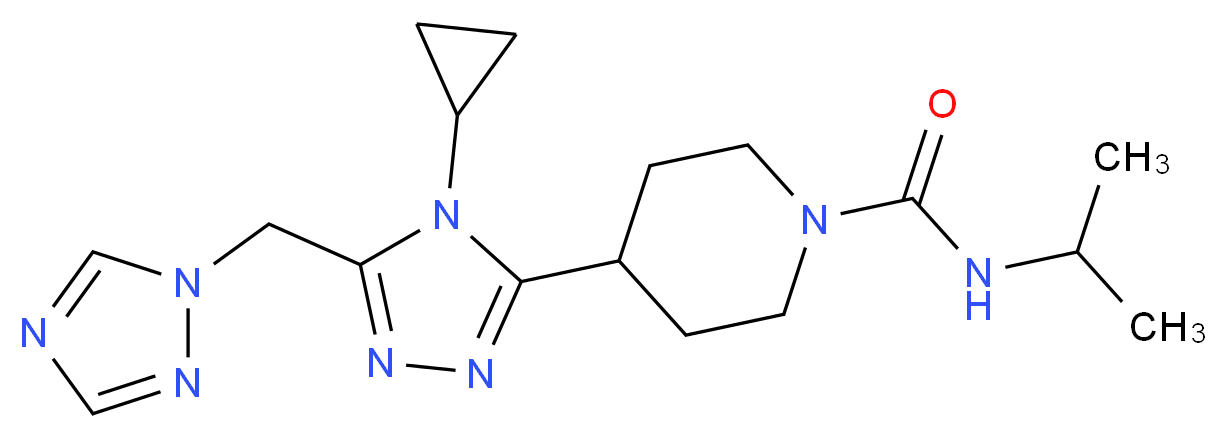 4-[4-cyclopropyl-5-(1H-1,2,4-triazol-1-ylmethyl)-4H-1,2,4-triazol-3-yl]-N-isopropylpiperidine-1-carboxamide_分子结构_CAS_)
