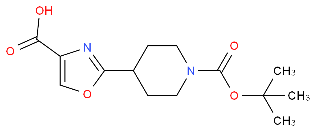 2-{1-[(tert-butoxy)carbonyl]piperidin-4-yl}-1,3-oxazole-4-carboxylic acid_分子结构_CAS_922516-08-3