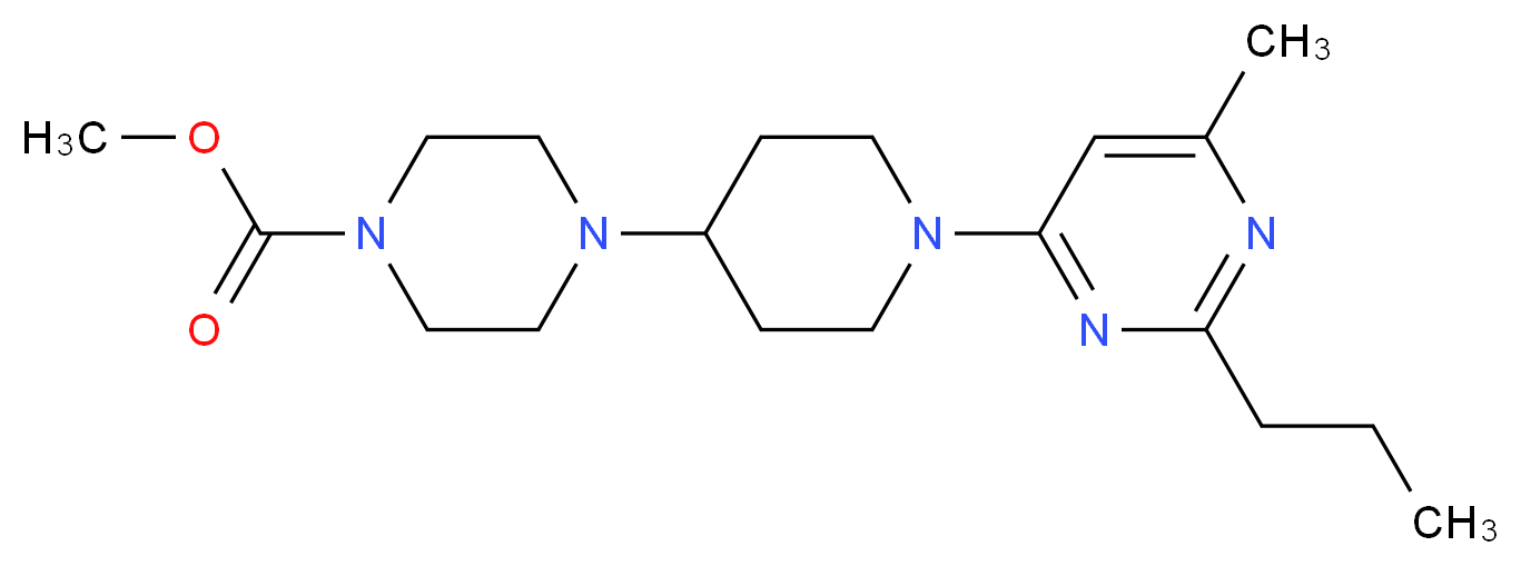 methyl 4-[1-(6-methyl-2-propylpyrimidin-4-yl)piperidin-4-yl]piperazine-1-carboxylate_分子结构_CAS_)