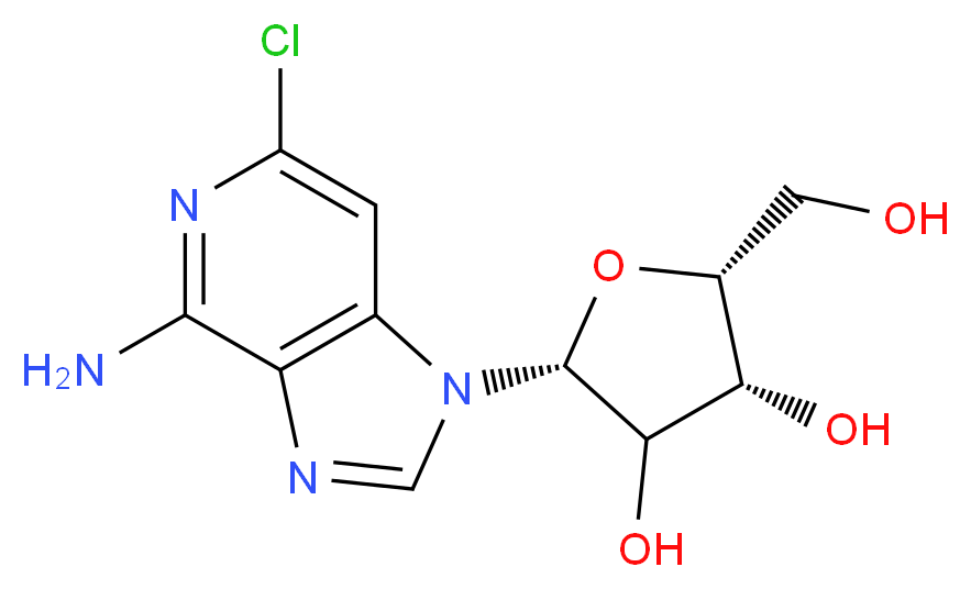 (2R,4R,5R)-2-{4-amino-6-chloro-1H-imidazo[4,5-c]pyridin-1-yl}-5-(hydroxymethyl)oxolane-3,4-diol_分子结构_CAS_40656-71-1