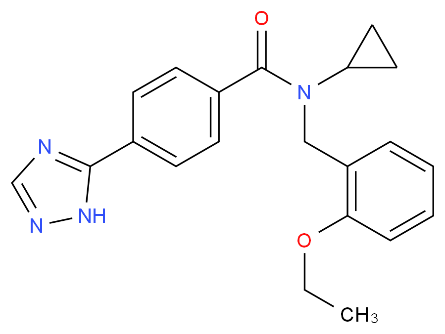 N-cyclopropyl-N-(2-ethoxybenzyl)-4-(1H-1,2,4-triazol-5-yl)benzamide_分子结构_CAS_)