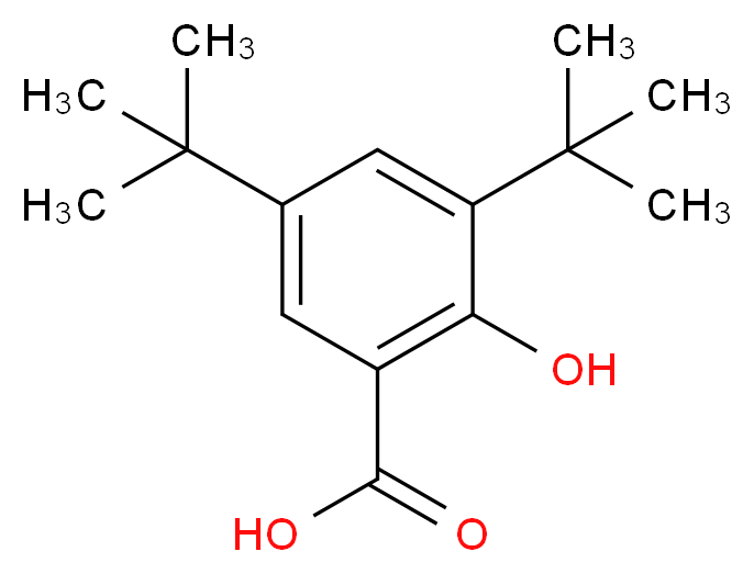 3,5-di-tert-butyl-2-hydroxybenzoic acid_分子结构_CAS_19715-19-6