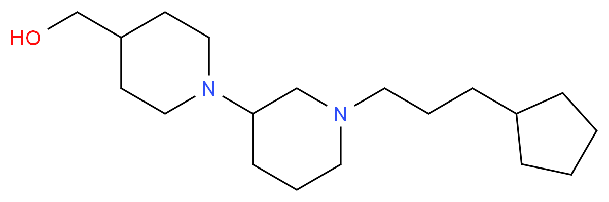 [1'-(3-cyclopentylpropyl)-1,3'-bipiperidin-4-yl]methanol_分子结构_CAS_)