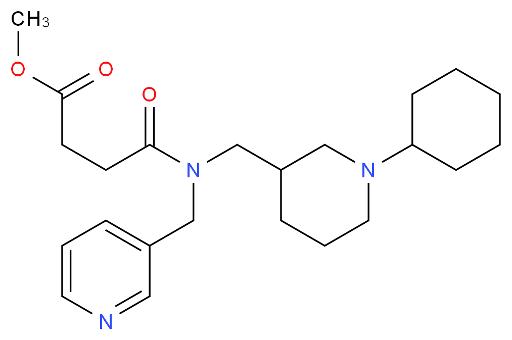 methyl 4-[[(1-cyclohexyl-3-piperidinyl)methyl](3-pyridinylmethyl)amino]-4-oxobutanoate_分子结构_CAS_)