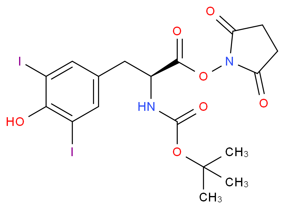 Boc-Tyr(3,5-I2)-OSu_分子结构_CAS_163679-35-4)