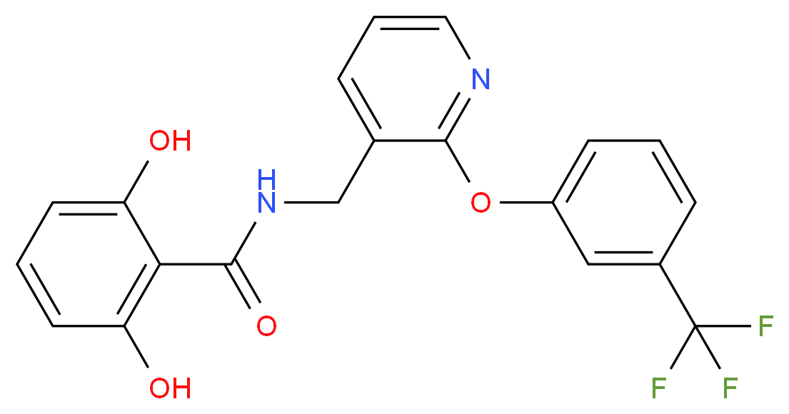 2,6-dihydroxy-N-({2-[3-(trifluoromethyl)phenoxy]pyridin-3-yl}methyl)benzamide_分子结构_CAS_)