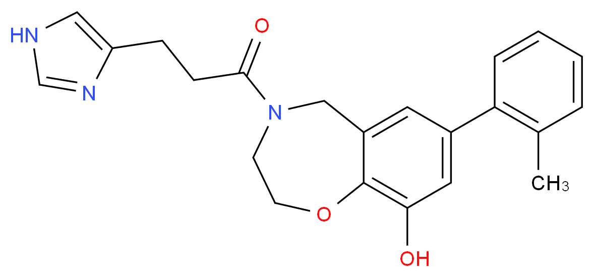 4-[3-(1H-imidazol-4-yl)propanoyl]-7-(2-methylphenyl)-2,3,4,5-tetrahydro-1,4-benzoxazepin-9-ol_分子结构_CAS_)