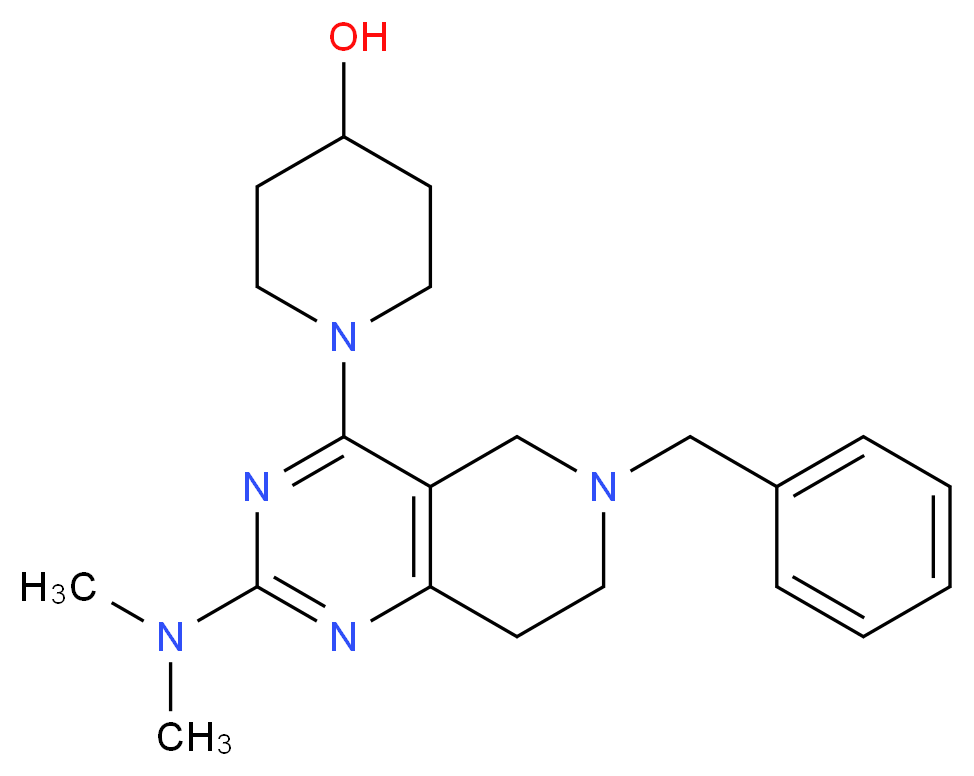 1-[6-benzyl-2-(dimethylamino)-5,6,7,8-tetrahydropyrido[4,3-d]pyrimidin-4-yl]-4-piperidinol_分子结构_CAS_)