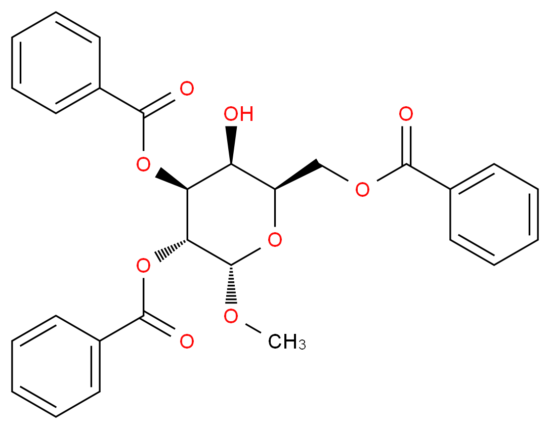 Methyl 2,3,6-Tri-O-benzoyl-α-D-galactopyranoside_分子结构_CAS_3601-36-3)