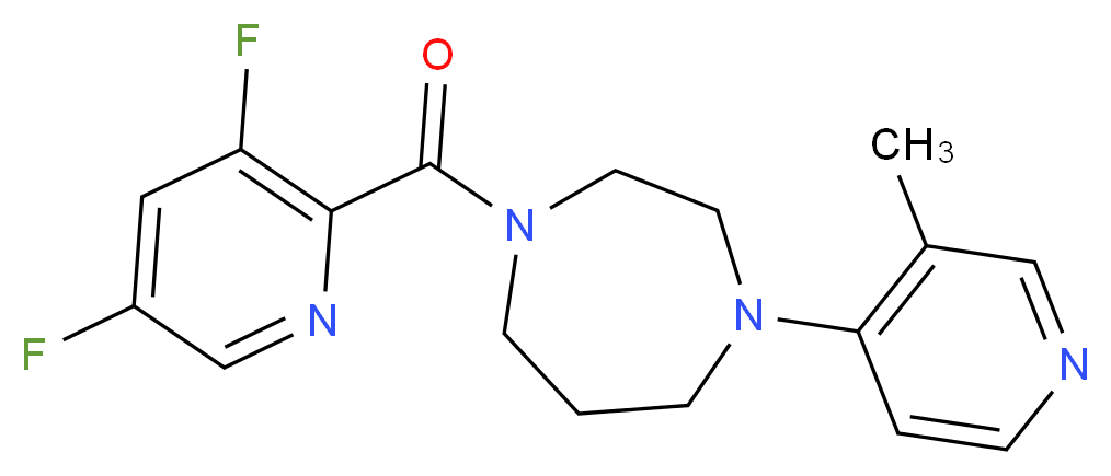 1-[(3,5-difluoro-2-pyridinyl)carbonyl]-4-(3-methyl-4-pyridinyl)-1,4-diazepane_分子结构_CAS_)