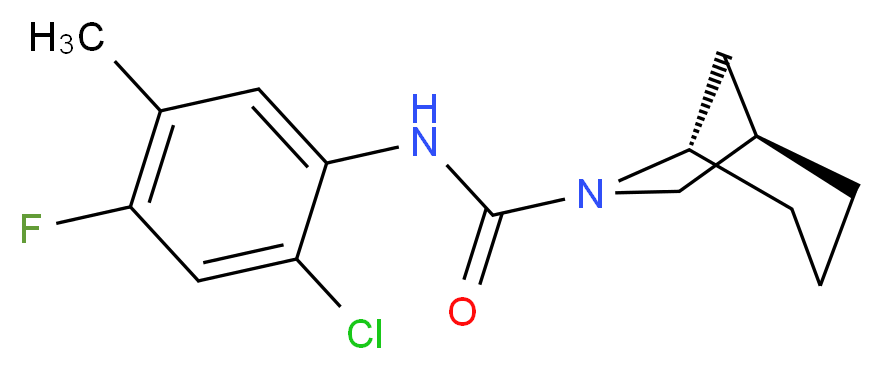 (1R*,5S*)-N-(2-chloro-4-fluoro-5-methylphenyl)-6-azabicyclo[3.2.1]octane-6-carboxamide_分子结构_CAS_)